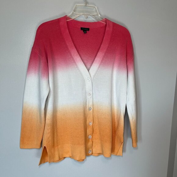 Talbots womens ombre knit cardigan button up sweater size medium boho casual - Picture 2 of 11